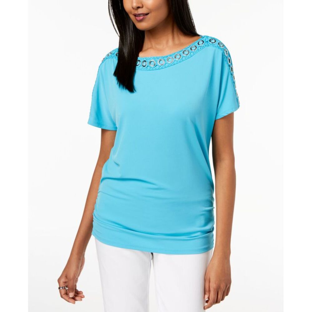 JM Collection Petite Grommet Trim Top